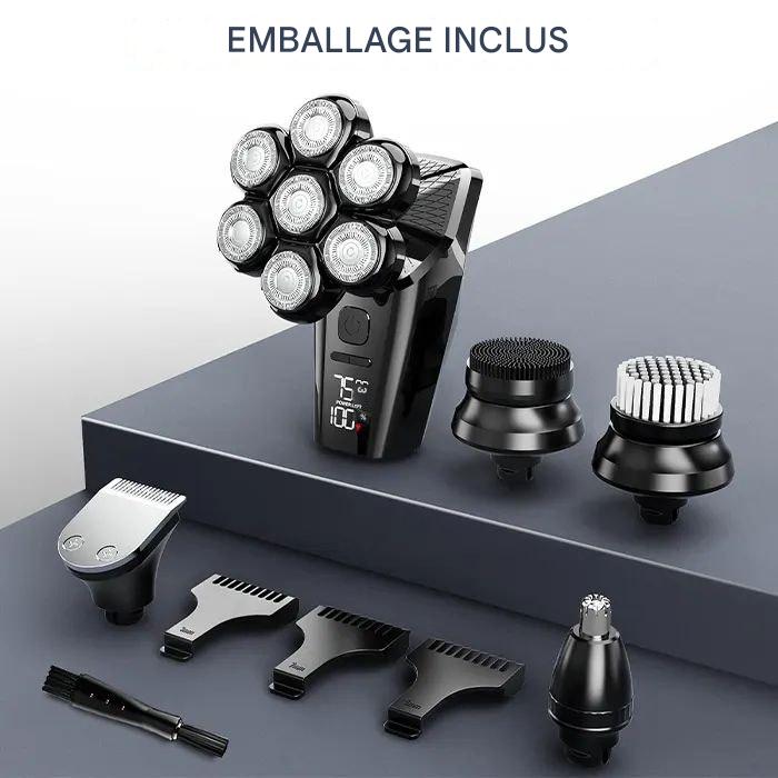 Tondeuse Crâne 7D – Kit de Rasage 5-en-1