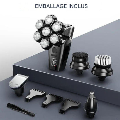 Tondeuse Crâne 7D – Kit de Rasage 5-en-1