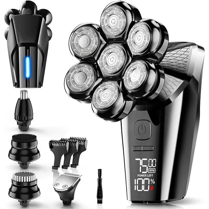 Tondeuse Crâne 7D – Kit de Rasage 5-en-1