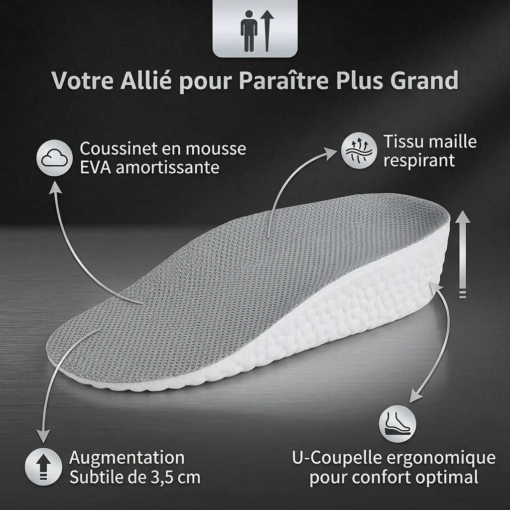 Semelles Élévatrices Invisibles Confortables
