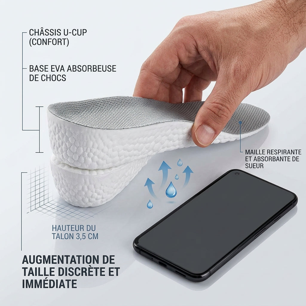 Semelles Élévatrices Invisibles Confortables