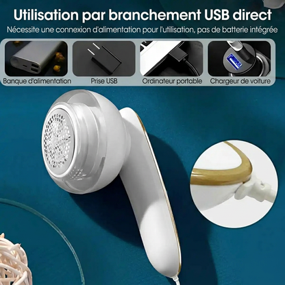 Rasoir Électrique Rechargeable Anti-Peluches pour Vêtements